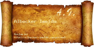 Albecker Imelda névjegykártya